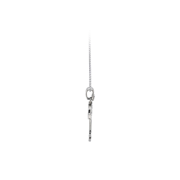 Chìa khóa dạng mặt dây chuyền với đá zircon trắng và vàng trắng
