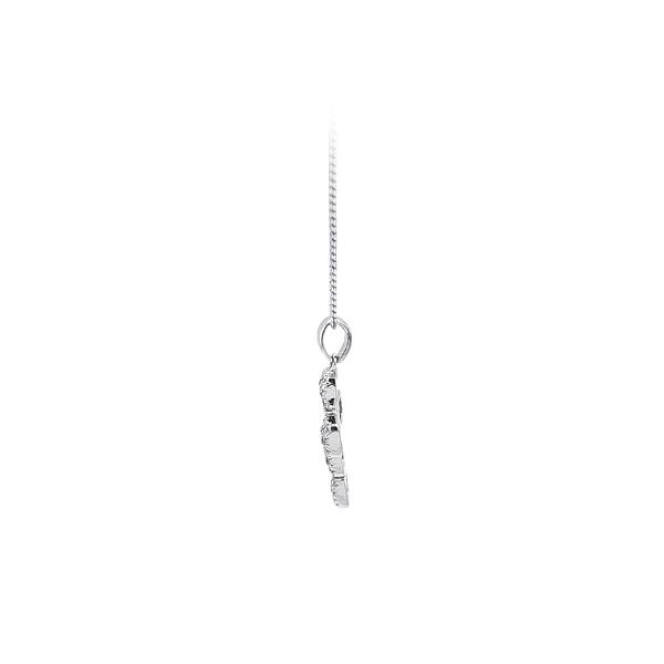 Mặt dây chuyền thánh giá với đá zircon trắng và vàng trắng