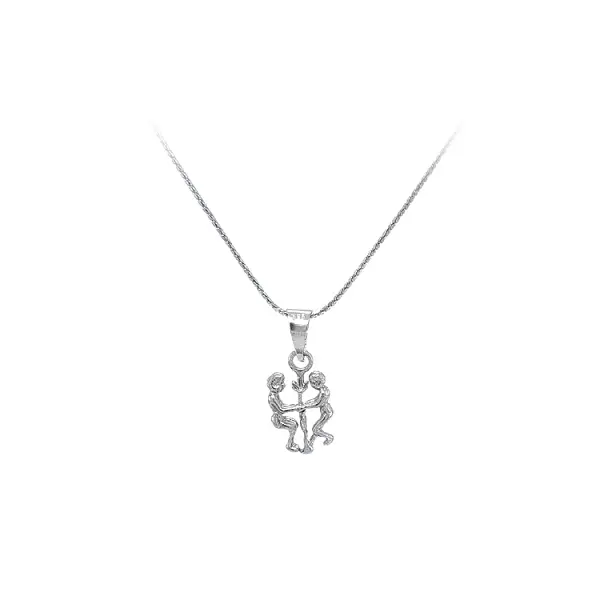 Mặt dây chuyền biểu tượng Song Tử làm bằng vàng trắng