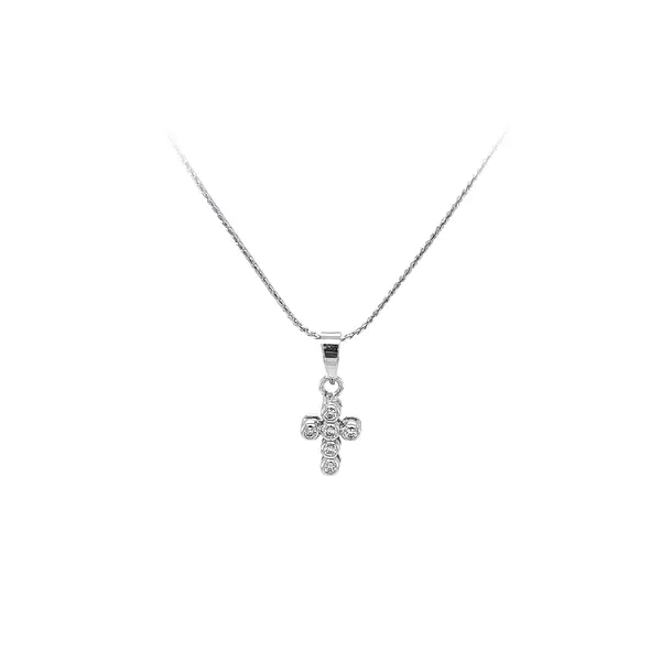 Thiết kế chéo với đá zircon trắng và vàng