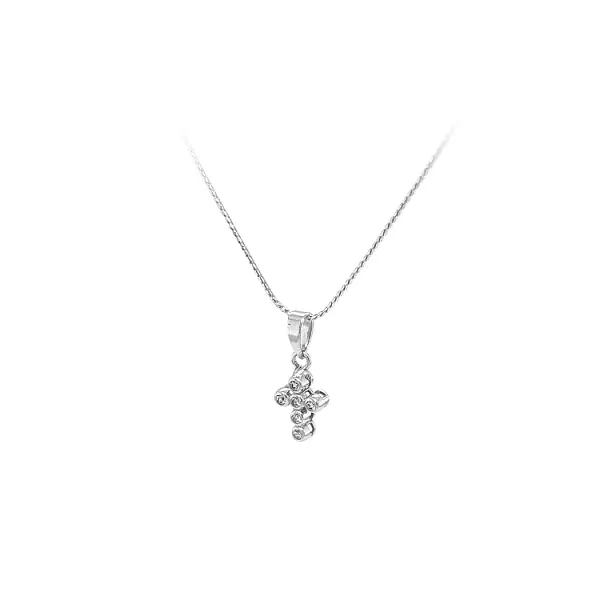 Thiết kế chéo với đá zircon trắng và vàng