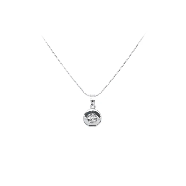 Mặt dây chuyền bằng vàng trắng đính đá zircon trắng