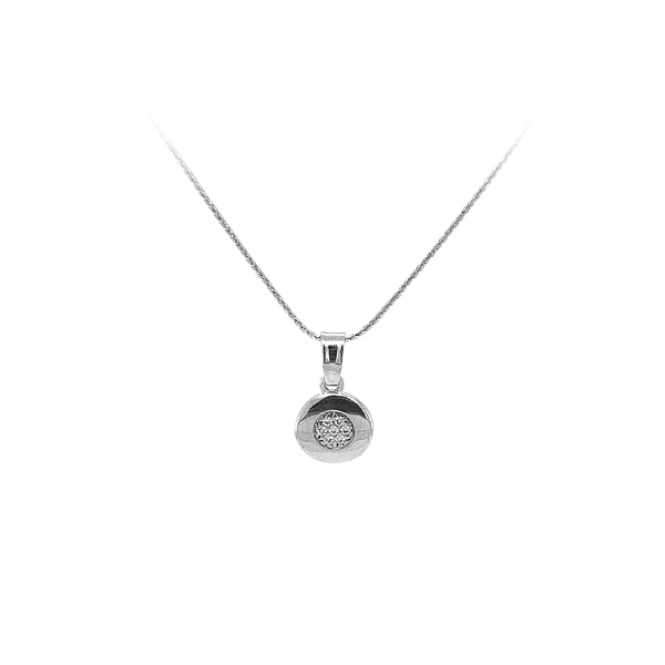 Mặt dây chuyền bằng vàng trắng đính đá zircon trắng