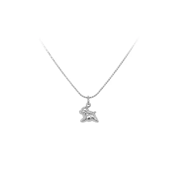 Mặt dây chuyền hình chó bằng vàng trắng