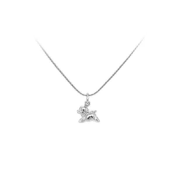 Mặt dây chuyền hình chó bằng vàng trắng