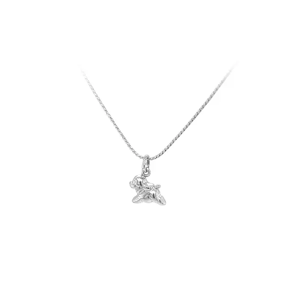 Mặt dây chuyền hình chó bằng vàng trắng