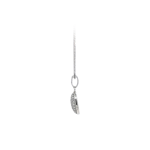 Mặt dây chuyền bằng vàng trắng đính đá zircon trắng