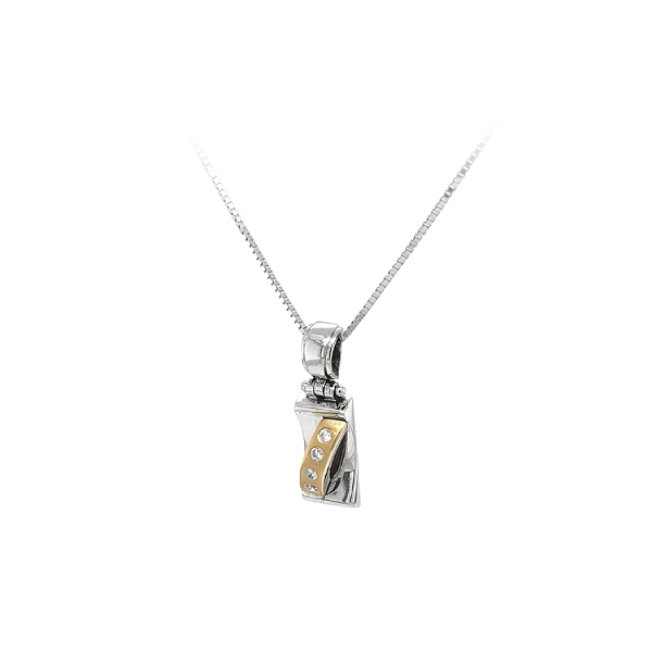 Mặt dây chuyền đính đá zircon làm từ vàng kết hợp