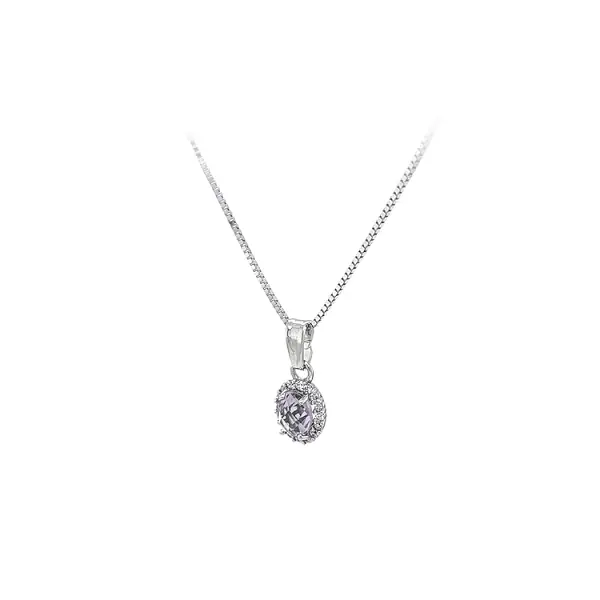 Mặt dây chuyền có đá tím làm từ vàng trắng