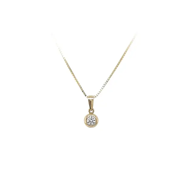 Mặt dây chuyền vàng đính đá zircon đơn