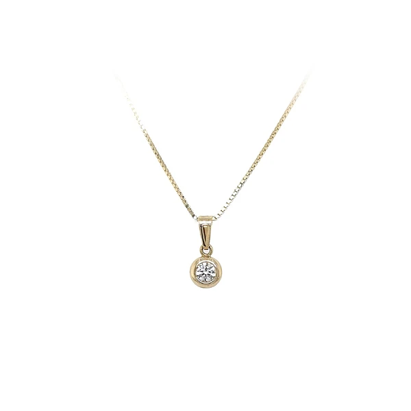 Mặt dây chuyền vàng đính đá zircon đơn