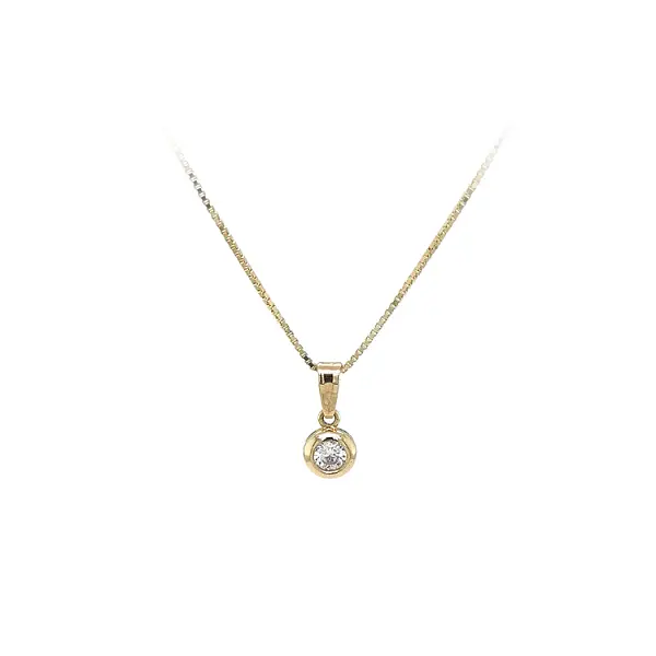 Mặt dây chuyền vàng đính đá zircon đơn