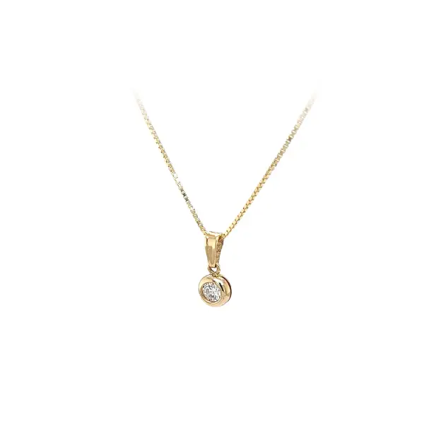 Mặt dây chuyền vàng đính đá zircon đơn