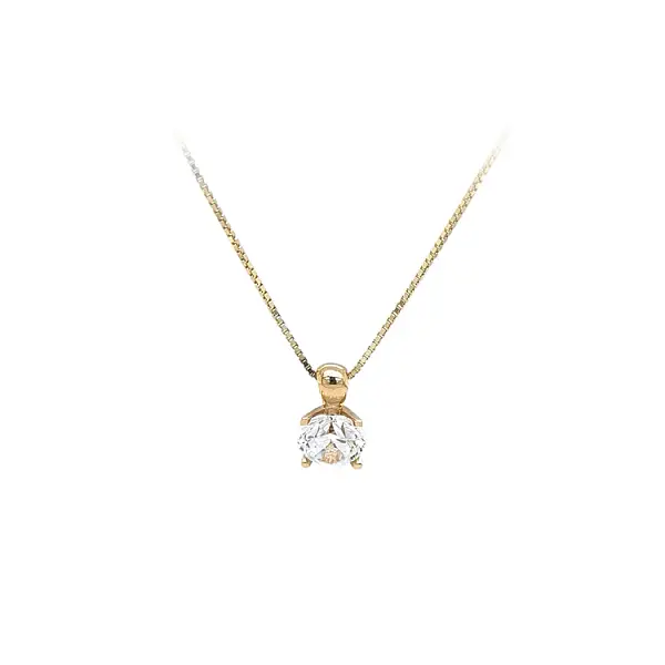 Mặt dây chuyền vàng đính đá zircon đơn