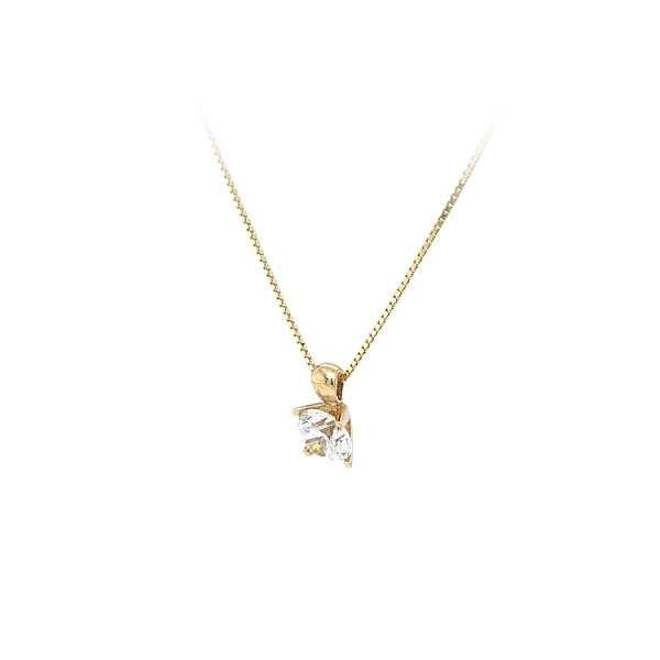 Mặt dây chuyền vàng đính đá zircon đơn