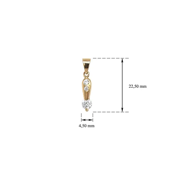 Mặt dây chuyền vàng đính đá zircon