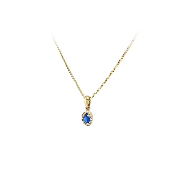 Mặt dây chuyền vàng đính đá xanh