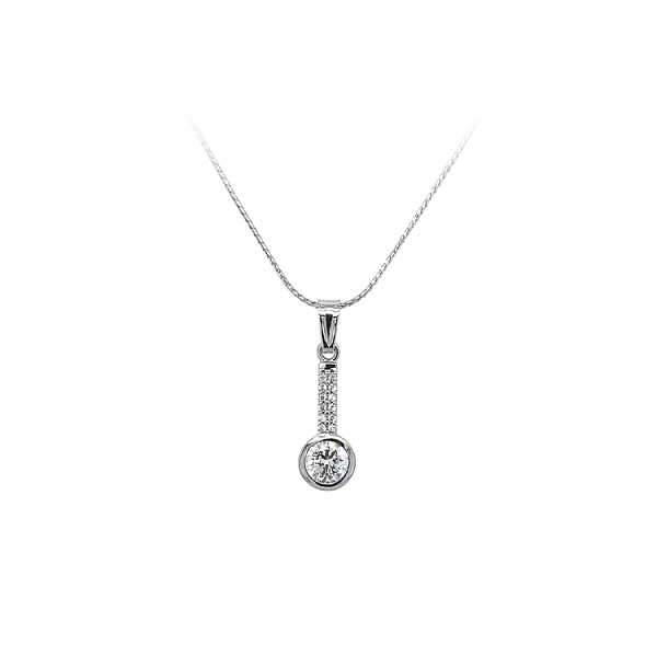 Mặt dây chuyền bằng vàng trắng đính đá zircon trắng