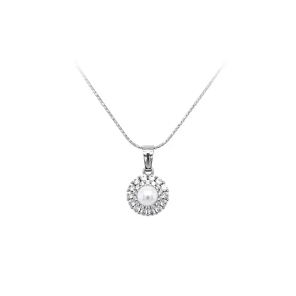 Mặt dây chuyền với ngọc trai trắng vàng