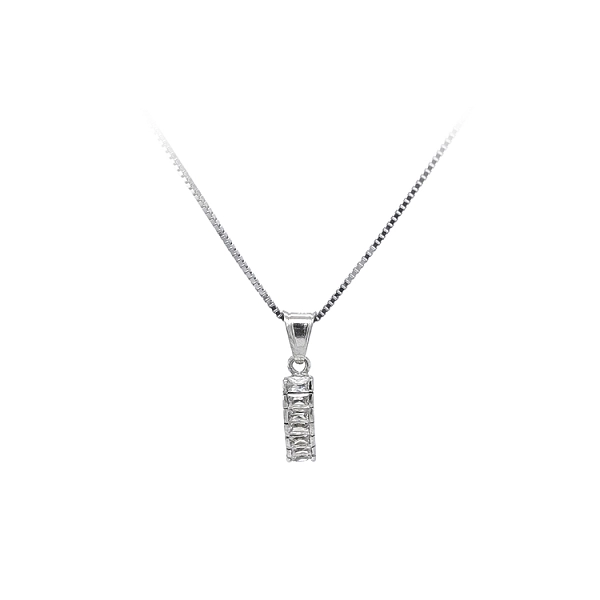 Mặt dây chuyền bằng vàng trắng đính đá zircon trắng