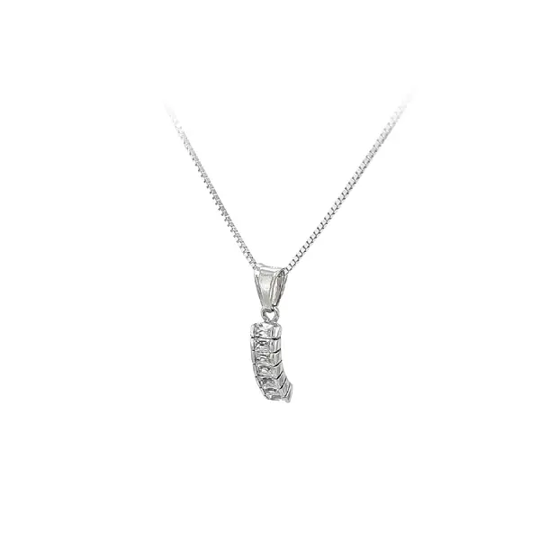 Mặt dây chuyền bằng vàng trắng đính đá zircon trắng