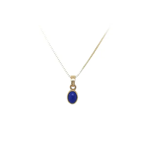 Mặt dây chuyền vàng đính đá lapis lazuli