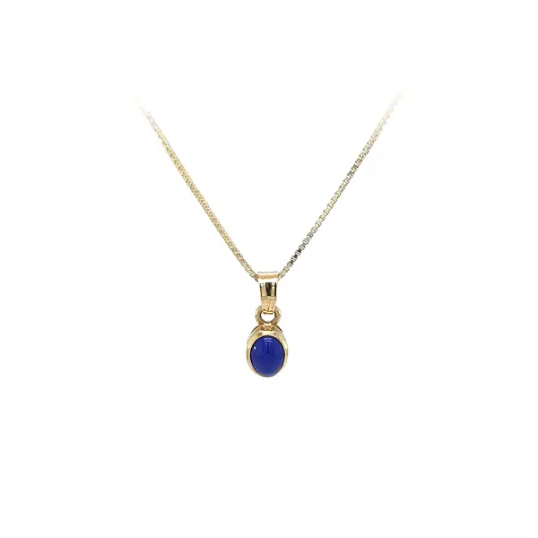 Mặt dây chuyền vàng đính đá lapis lazuli