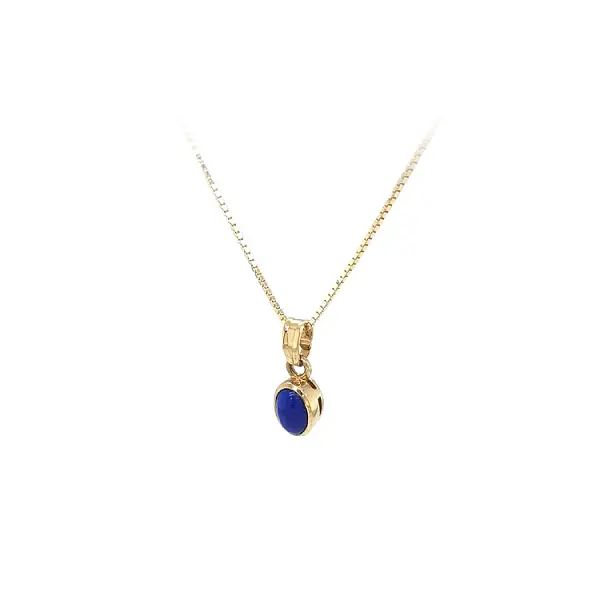 Mặt dây chuyền vàng đính đá lapis lazuli