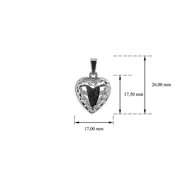 Mặt dây chuyền hình trái tim bằng vàng trắng