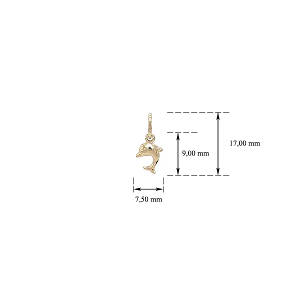 Mặt dây chuyền cá heo vàng