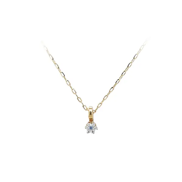 Mặt dây chuyền vàng đính đá xanh