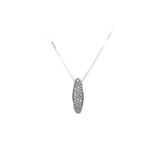 Mặt dây chuyền bằng vàng trắng đính đá zircon trắng