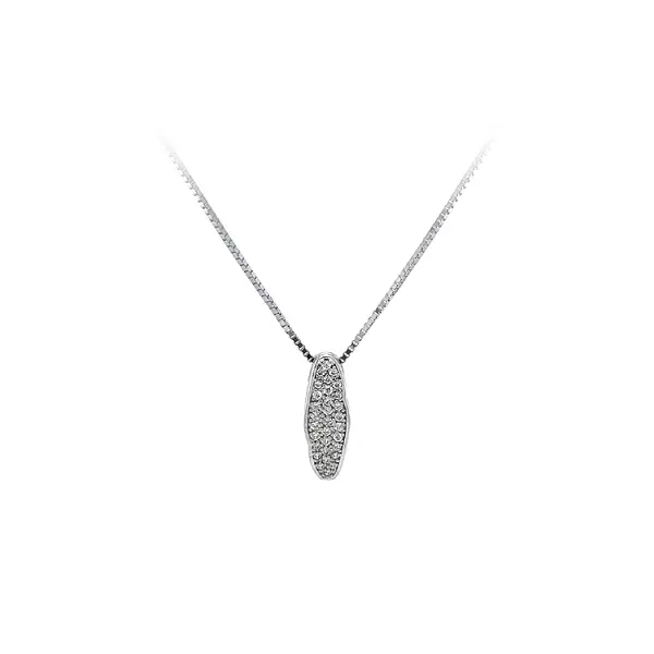 Mặt dây chuyền bằng vàng trắng đính đá zircon trắng