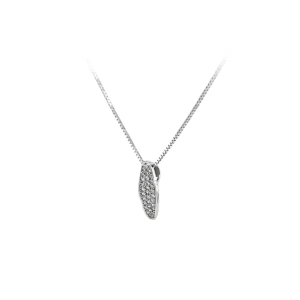 Mặt dây chuyền bằng vàng trắng đính đá zircon trắng