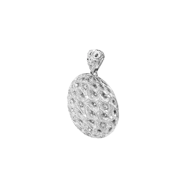 Mặt dây chuyền vàng trắng đính đá cubic zirconia