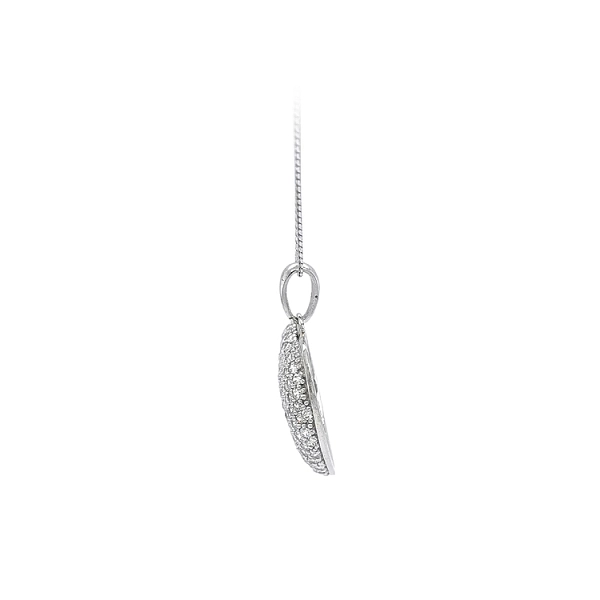 Mặt dây chuyền hình trái tim với đá zircon trắng vàng