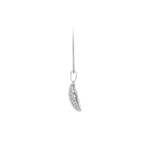 Mặt dây chuyền hình trái tim với đá zircon trắng vàng