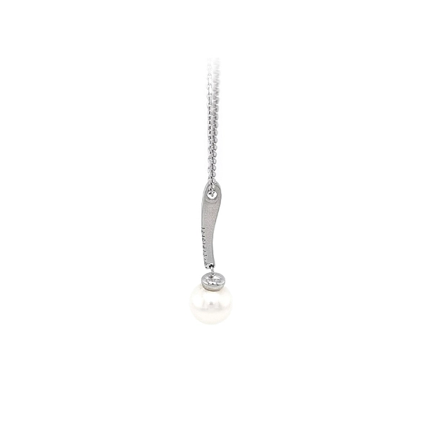Vòng cổ vàng đính ngọc trai và đá zircon