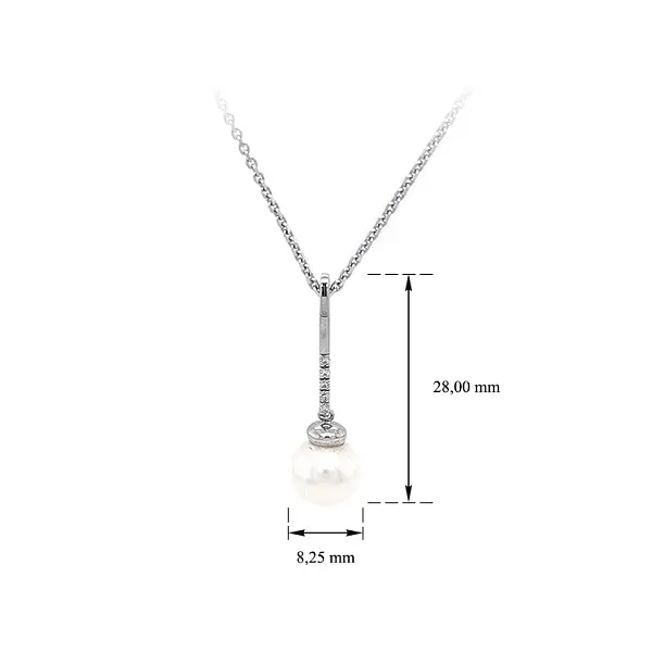 Vòng cổ vàng đính ngọc trai và đá zircon