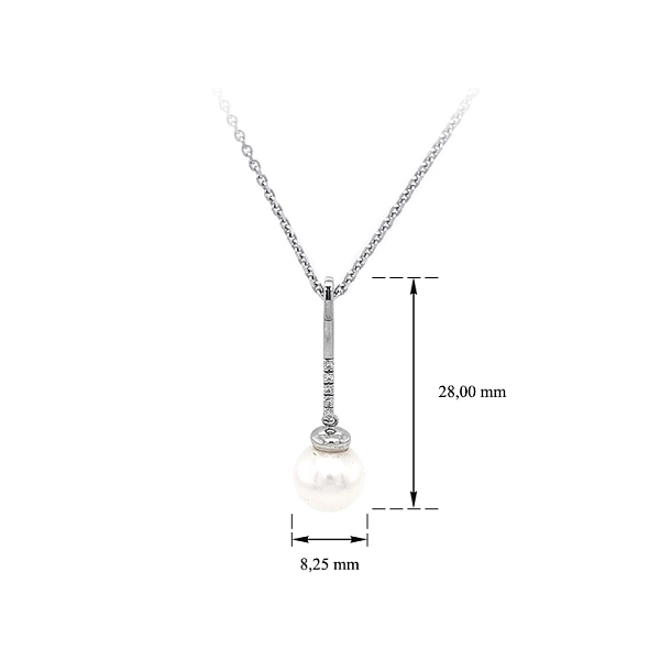 Vòng cổ vàng đính ngọc trai và đá zircon