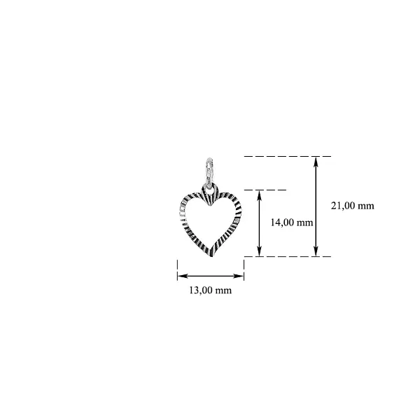 Mặt dây chuyền hình trái tim bằng vàng trắng