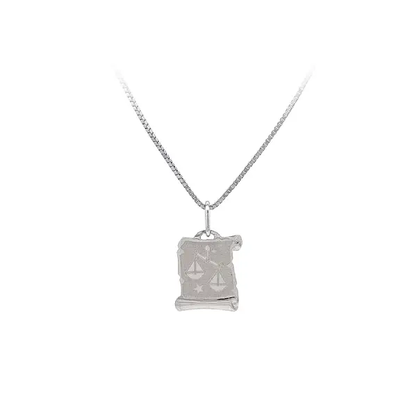 Mặt dây chuyền biểu tượng Cân bằng làm từ vàng trắng