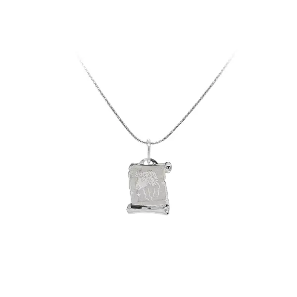 Mặt dây chuyền cung Bạch Dương bằng vàng trắng