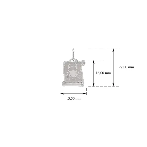 Mặt dây chuyền hình con bọ cạp bằng vàng trắng
