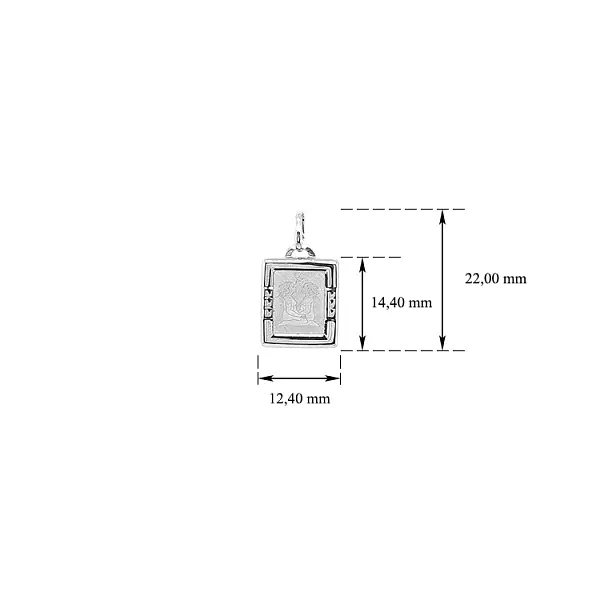 Mặt dây chuyền biểu tượng Song Tử bằng vàng trắng