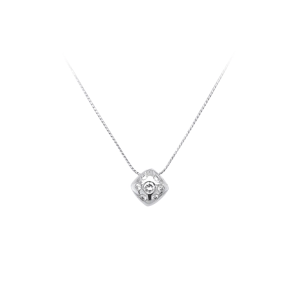 Mặt dây chuyền bằng vàng trắng đính đá zircon trắng
