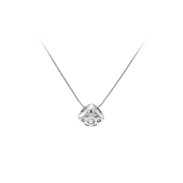 Mặt dây chuyền bằng vàng trắng đính đá zircon trắng