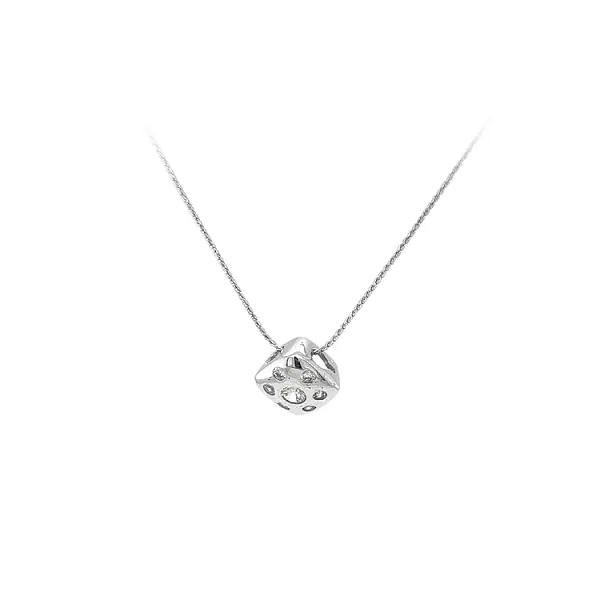Mặt dây chuyền bằng vàng trắng đính đá zircon trắng