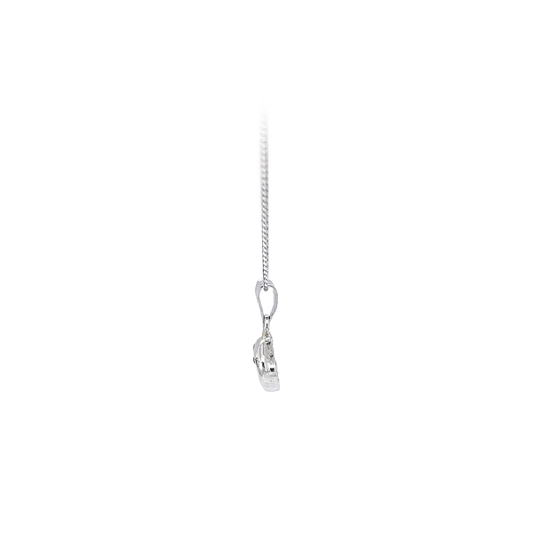 Mặt dây chuyền hình cá heo với đá zircon trắng vàng