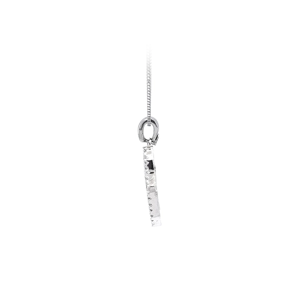 Mặt dây chuyền thánh giá với đá zircon trắng và vàng trắng